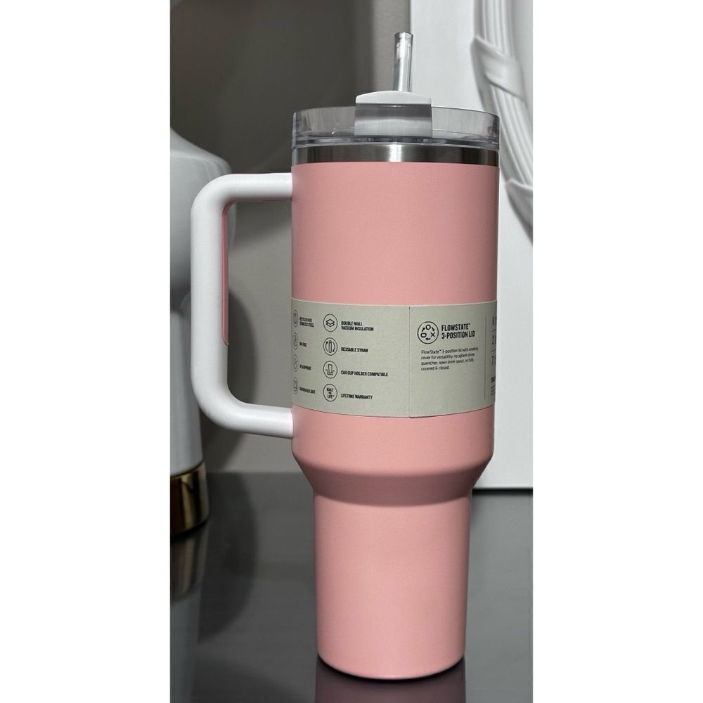 Stanley Quencher H2.0 FlowState Tumbler‎ 40oz, PEACH COLORBLOCK - Picture 2 of 4